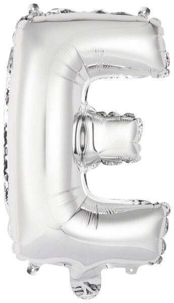 Písmeno E stříbrný balónek 25,5 cm x 40 cm Písmeno E stříbrný balónek 25,5 cm x 40 cm