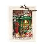 RoboTime Rolife DIY 3D dřevěné puzzle Santovo hračkářství s LED osvětlením