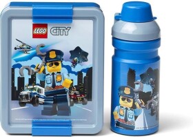 Svačinový set LEGO City (láhev box) modrá