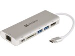 Sandberg USB-C HUB / HDMI+LAN+SD+USB / 61W / bílá (136-18)