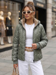 Dámská přechodová bunda s odnímatelnou kapucí, zelená, FashionStreet TY5778 XXL