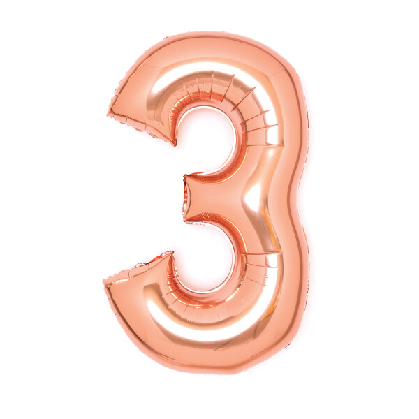 Balónek fóliový narozeniny číslo 3 růžovo-zlaté 66cm Amscan Balónek fóliový narozeniny číslo 3 růžovo-zlaté 66cm Amscan