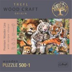 Trefl Wood Craft Origin Puzzle Divoké kočky v džungli 501 dílků - dřevěné - Trefl