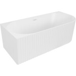 MEXEN/S - Gia volně stojící rohová vana reliéf levá 170 x 80, bílá mat, sifon a přepad bílá 52701708001L-20