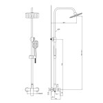 AQUALINE - FACTOR sprchový sloup s pákovou baterií, chrom FC960