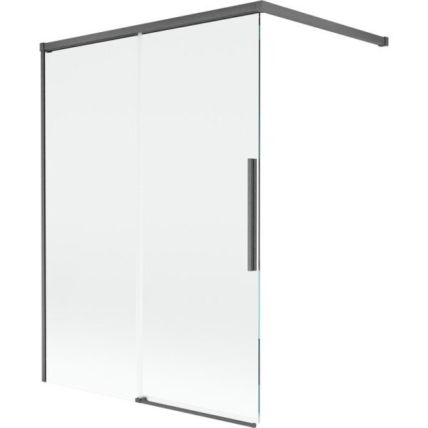 MEXEN/S - Rox vanová zástěna 2-křídlová posuvná 120 x 150, transparent, grafit kartáčovaná - 8C9-100-003-66-00 8C9-120-003-66-00