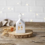 Räder Porcelánový svícen domeček Small Chapel, bílá barva, porcelán