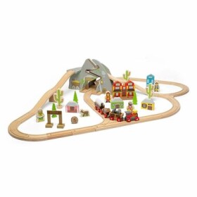 Bigjigs Rail Dřevěná vláčkodráha divoký západ