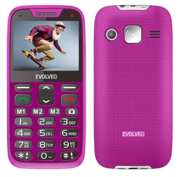 EVOLVEO EasyPhone XR + stojánek růžová / 2.3" / SOS / Bluetooth / FM / microSD (EP-601-XR-PK)