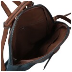 Trendy dámský koženkový kabelko-batůžek Lykos, džínově modrý