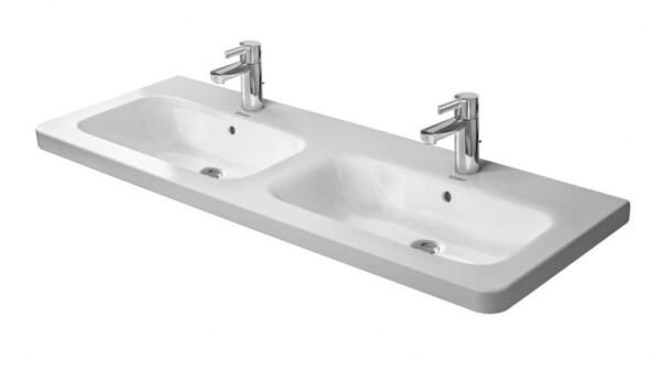 DURAVIT - DuraStyle Dvojumyvadlo nábytkové 130x48 cm, s 1 otvorem pro baterie, s WonderGliss, alpská bílá 23381300001