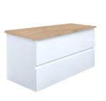 Koupelnová skříňka s krycí deskou SAT B-Way 99x50x45 cm bílá lesk BWAY2100WDOAK BWAY2100WDOAK