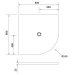 POLYSAN - FLEXIA vanička z litého mramoru čtvrtkruh, s možností úpravy rozměru, 80x80cm, R550 91171