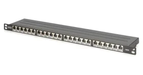 Digitus CAT6A High Density černý / Patch panel / 19" / 24 portů / stíněný / 0,5U (DN-91624S-SL-SH)