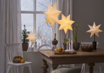 STAR TRADING Dřevěný LED svícen Abbe White, bílá barva, dřevo