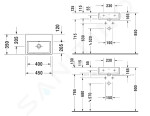 DURAVIT - Vero Air Umývátko 450x350 mm, s přepadem, bez otvoru pro baterii, WonderGliss, bílá 07244500601