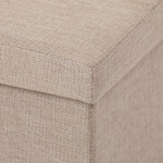 Taburet s úložným prostorem, látka krémová