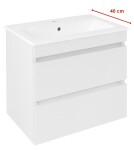 SAPHO - EZARA umyvadlová skříňka 58x54x39cm, bílá lesk EZ592-3030