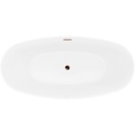MEXEN/S - Lira volně stojící vana vzor 170 x 80, bílá/černá, sifon a přepad růžové zlato 52831708075-60