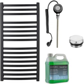 CERANO Koupelnový elektrický radiátorový set Paolo - WIFI - 600W - černá matná - 1090x550 mm