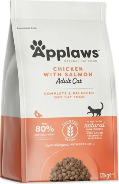 APPLAWS Granule pro kočky Chicken Salmon / Bez obilovin / Hypoalergenní / Superprémiové / 7,5 kg (033-4073)