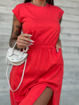Červené ležérní šaty MAYFLIES s kulatým výstřihem