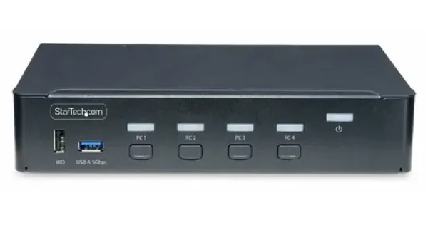 StarTech 4-portový DisplayPort KVM přepínač / KVM přepínač / 4K 60Hz / audio / USB / TAA Compliant (P4AD122-KVM-SWITCH)