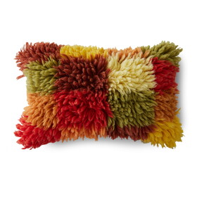 HK living Vlněný polštář s výplní Fluffy 60 x 40 cm, červená barva, textil