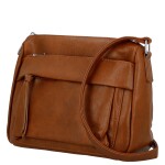 Trendy dámská koženková crossbody kabelka Lenka, hnědá
