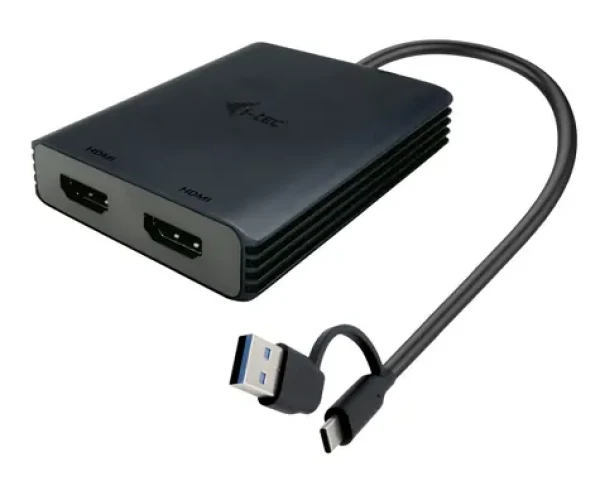 I-tec USB-A/USB-C Dual 4K HDMI adaptér černá / kompatibilní s Thunderbolt 3/4 (CADUAL4KHDMI)