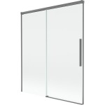 MEXEN/S - Rox vanová zástěna 2-křídlová posuvná 140 x 150, transparent, grafit metal 8C9-140-001-95-00
