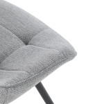 Židle jídelní, šedá látka, černý kov, otočný mechanismus 90°/90° (L/P) - funkce reset