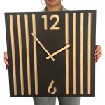 DumDekorace Designové nástěnné hodiny LAMELE 50 x 50 cm