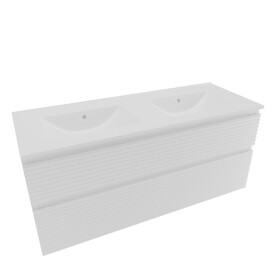 Koupelnová skříňka 2 zásuvková s umyvadlem Naturel Savona 118x53x44,8 cm bílá lesk SAVONA2120BI SAVONA2120BI