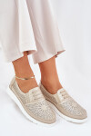 Dámské Polobotky Nazouvací S Děrováním Zlaté Azethia 38