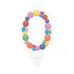 Svíčka dortová barevné lentilky číslo 0 - Albi