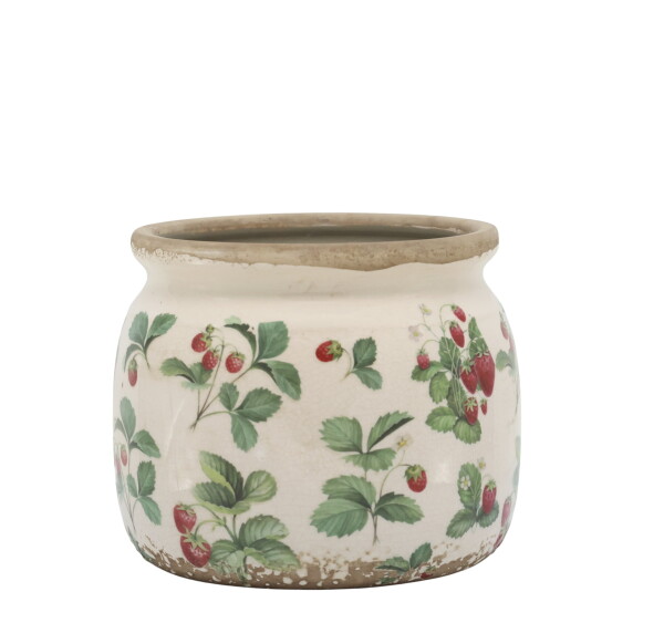 Chic Antique Keramický obal na květiny Fraises Ø 15,5 cm, multi barva, keramika