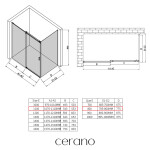 CERANO - Sprchový kout Santoro L/P - 8 mm - chrom, transparentní sklo - 110x80x195 - posuvný CER-8050BD7351