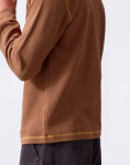 Tričko Service Works Waffle Contrast Thermal LS Tee Brown/Yellow