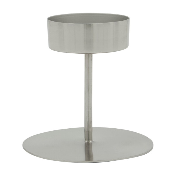 House Doctor Kovový svícen Anit Silver 10 cm, stříbrná barva, kov