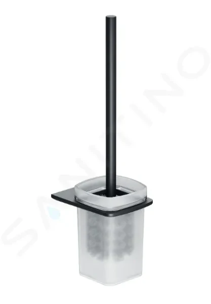 Kielle WC štětka nástěnná s držákem, matné sklo/matná černá 40518004