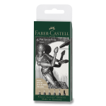 Popisovač Faber-Castell Pitt Artist Pen sada 6 ks, různé hroty, černý