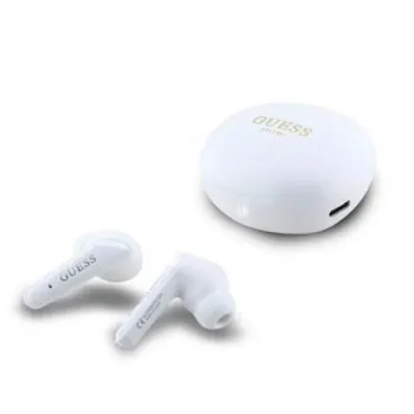 Guess Glossy Classic Logo TWS Bezdrátová Sluchátka White (57983124134)