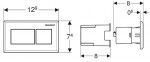 GEBERIT - Splachovací systémy Oddálené ovládání pneumatické, pro 2 množství splachování, černá/chrom 116.051.KV.1