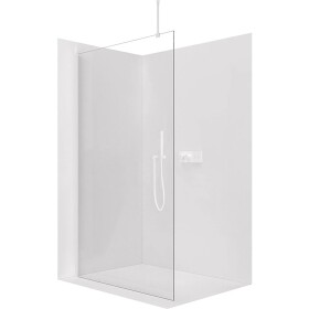 CERANO Sprchová zástěna Walk-in Onyx Top Round L/P - 8 mm - kulatá vzpěra - bílá matná, transparentní sklo - 160x200 cm