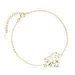 LUNICA Stříbrný náramek zlaté SRDCE S LÍSTKY 0307