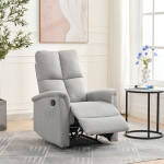 Relaxační křeslo, manuální ovládání, světle šedá látka