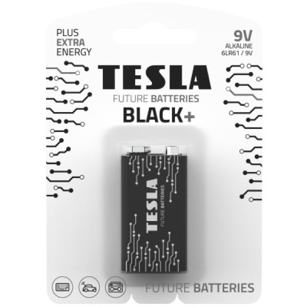 TESLA BLACK+ alkalická baterie 9V 1ks / 6LR61 / blister               (14090120)