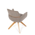 Jídelní židle, hnědá, látka, DCH-D1348 LAN2