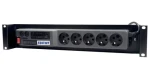Acar A-504 / Napájecí panel s přepěťovou ochranou / 5x 230V / vana do 19" racku / 3 m kabel